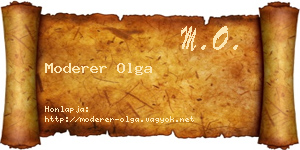 Moderer Olga névjegykártya